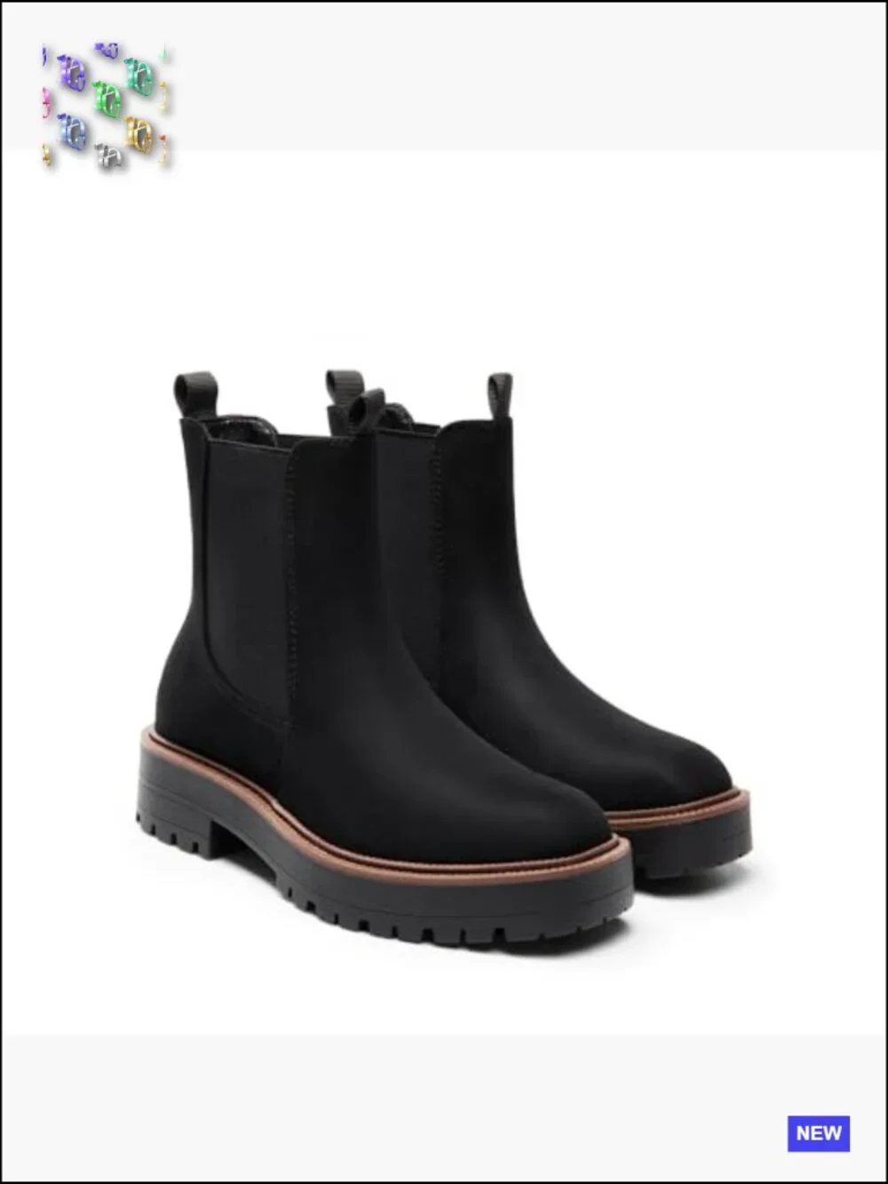 Square Toe Chelsea Ankle Boots Lug Sole Chunky Heel Platform Booties Fall